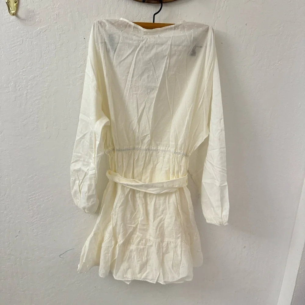 Outerknown Lulu Dress Butter Cream Swiss Dot Size Large - Picture 4 of 10
